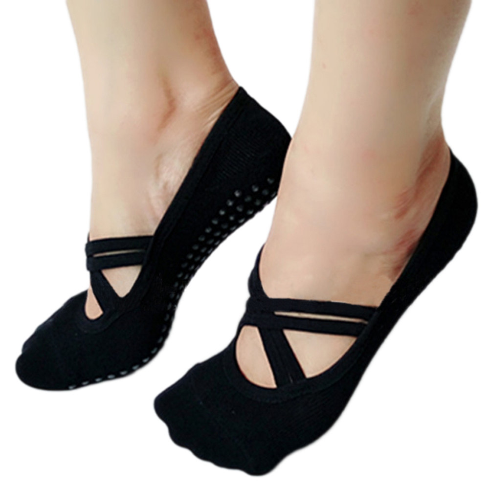 Grip Sock Yoga - Kadınlar için Siyah Kaymaz Pilates Dans