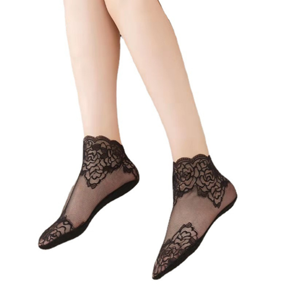 Kadın Dantel Gül Desenli İnce  - Invisibility Sock Loafer incelemesi ve fiyatı