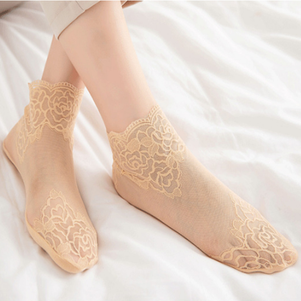 Kadın Dantel Gül Desenli İnce  - Invisibility Sock Loafer incelemesi ve fiyatı